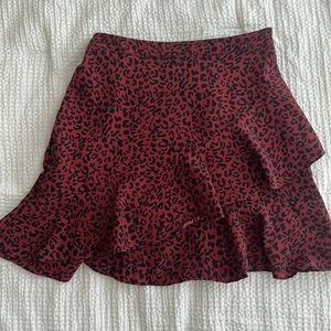 Altard State Skirt Leopard Print Burgundy and Black Size Small